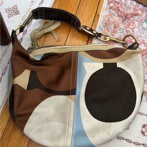 Coach Brown and Cream Designer Women's Bag